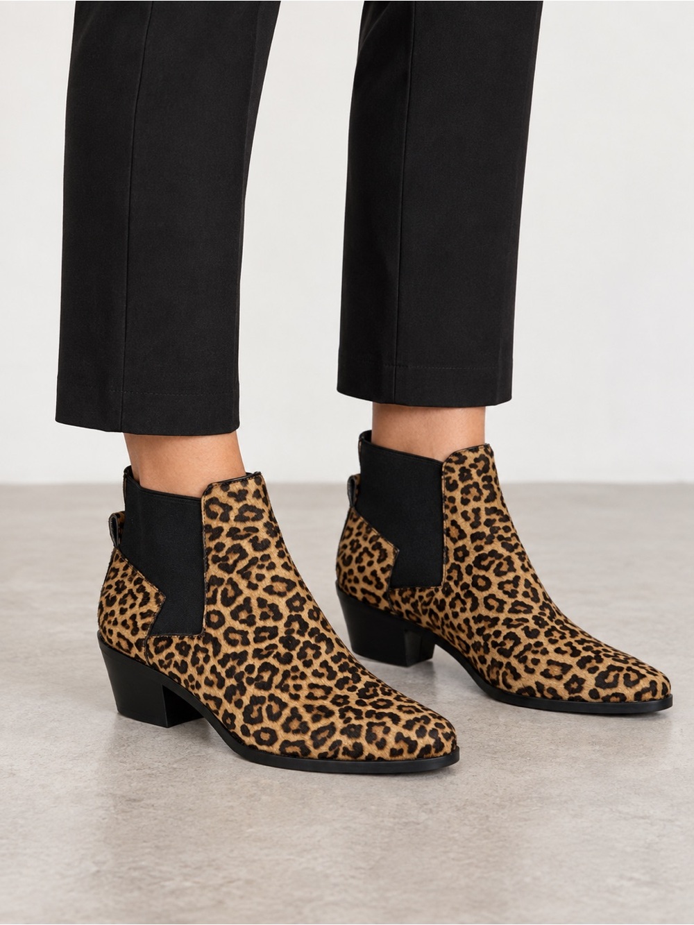 New Cole Haan Brown Leopard Calf Hair Ankle Boots Heeled Bootie 6.5 $200